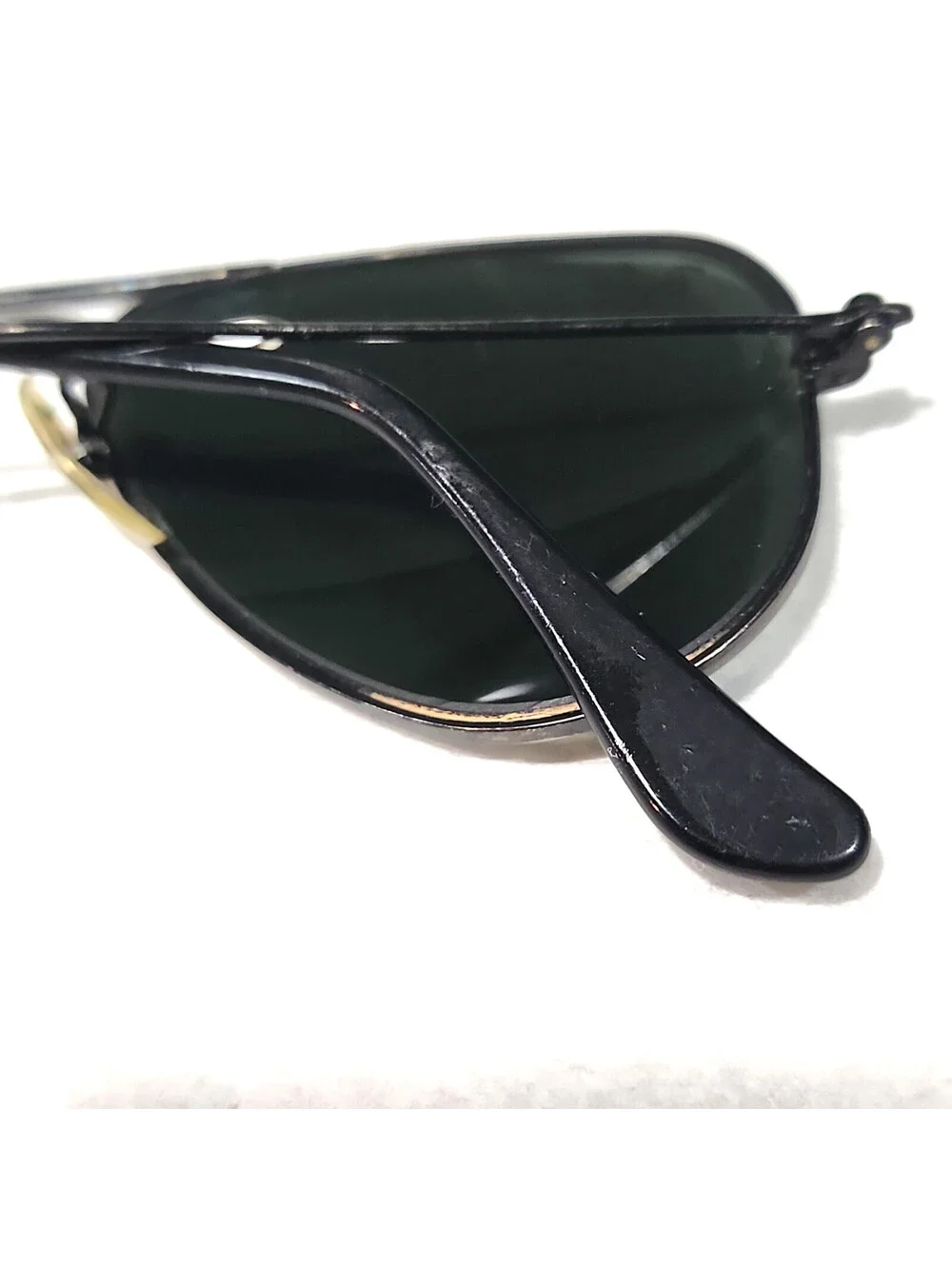 Ray Ban B&L L2848 Broken Nose Pad Holder Small Aviator Black Sunglasses 52-14